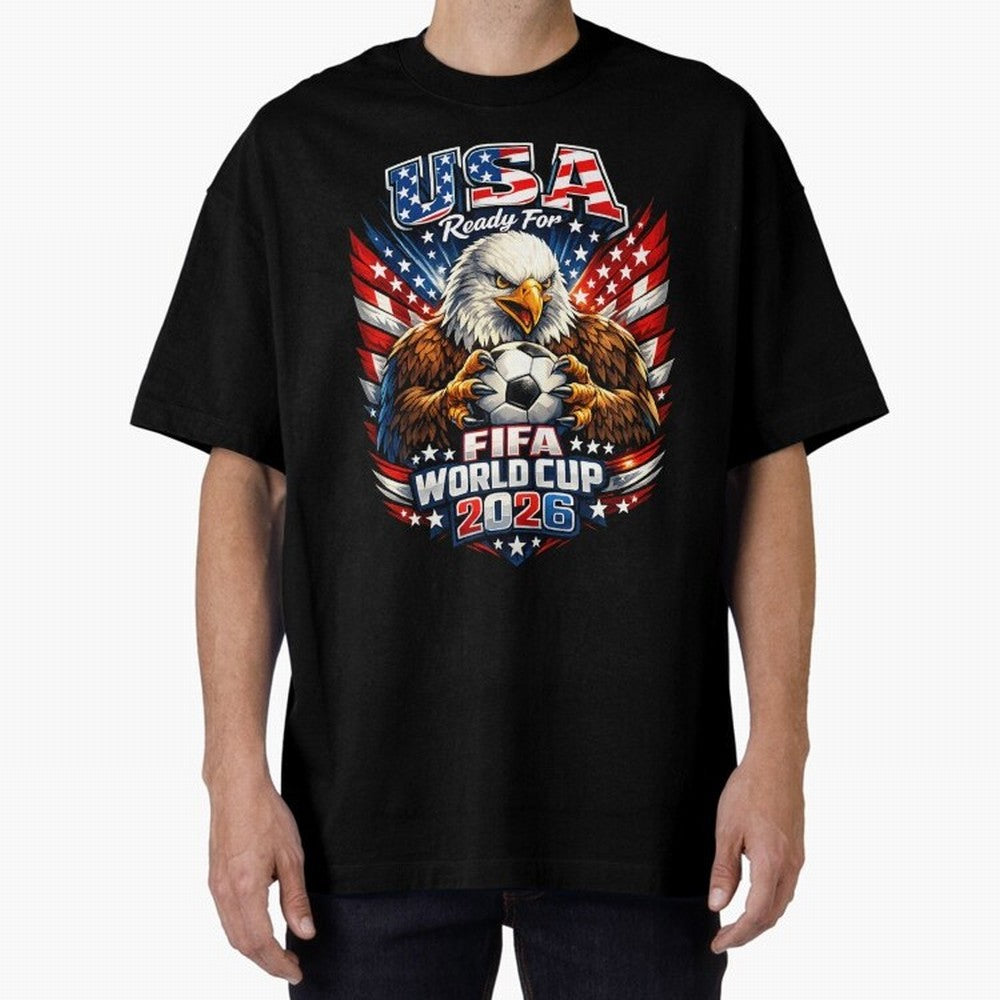 Soccer Pride Design For American Football Fans USA FIFA World Cup 2026 Oversized T-Shirt Bring Global Tournament Vibes to Global Football Passion for FIFA World Cup 2026, Inspired by Messi and Cristiano Ronaldo, Argentina, France and Brazil,