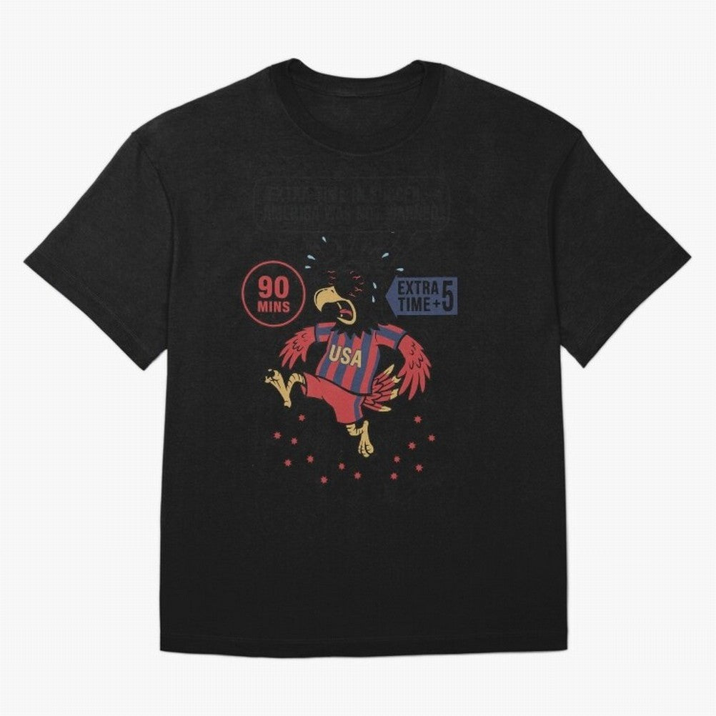 Extra Time ¡ª America Was Not Warned V1 Oversized T-Shirt Represent the Passion of Global Football Passion for FIFA World Cup 2026 USA Canada Mexico, Connected to Messi, Neymar and Mbappe, Spain and Netherlands, Stadium Chants, National Pride,