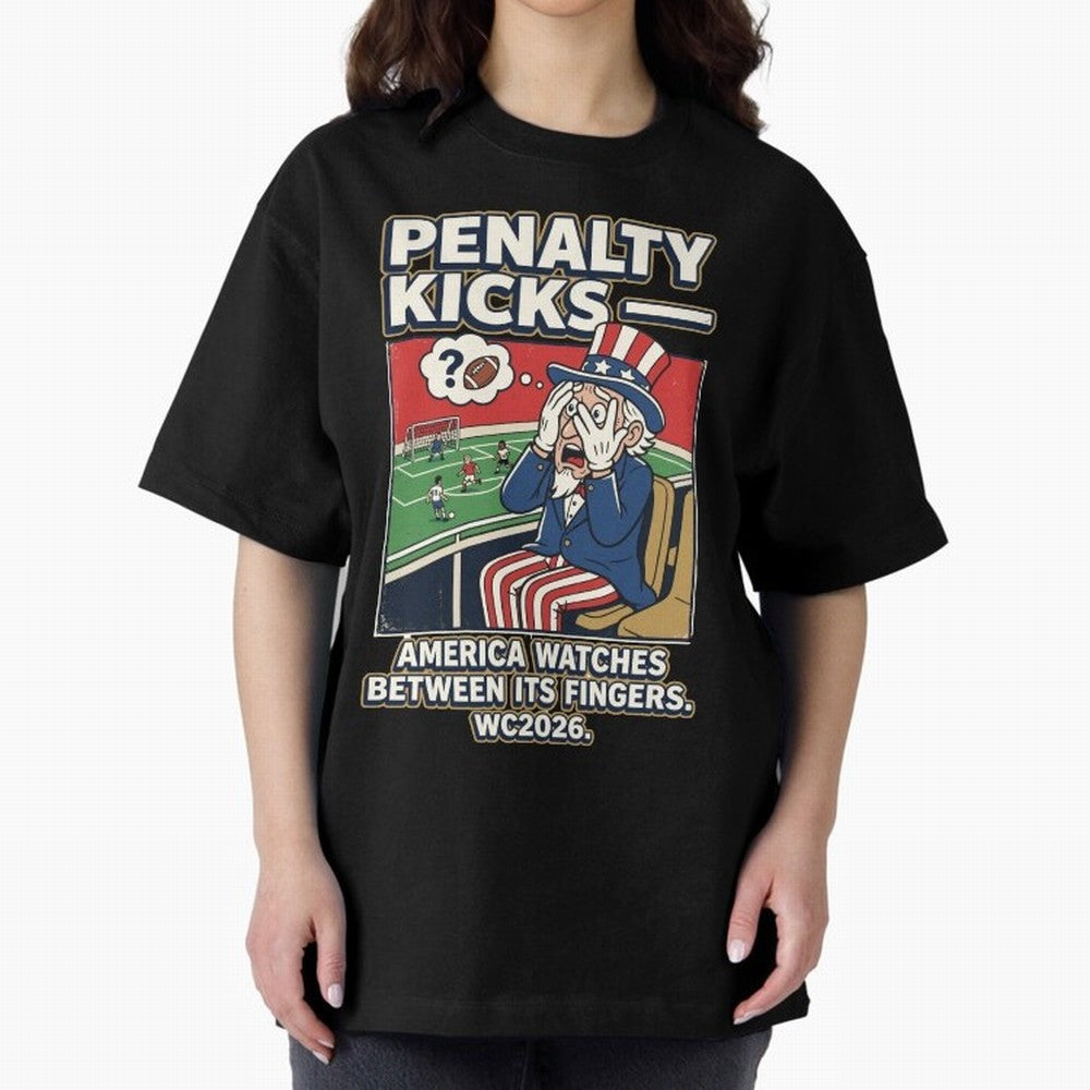 Penalty Kicks ¡ª WC2026 V2 Oversized T-Shirt Show Fan Pride Across the FIFA World Cup 2026 Group Stage Journey through Haaland Highlights, Germany Pride, Worldwide Fan Energy, Dramatic Goals, Stadium Lights and Championship Celebrations; Ideal for
