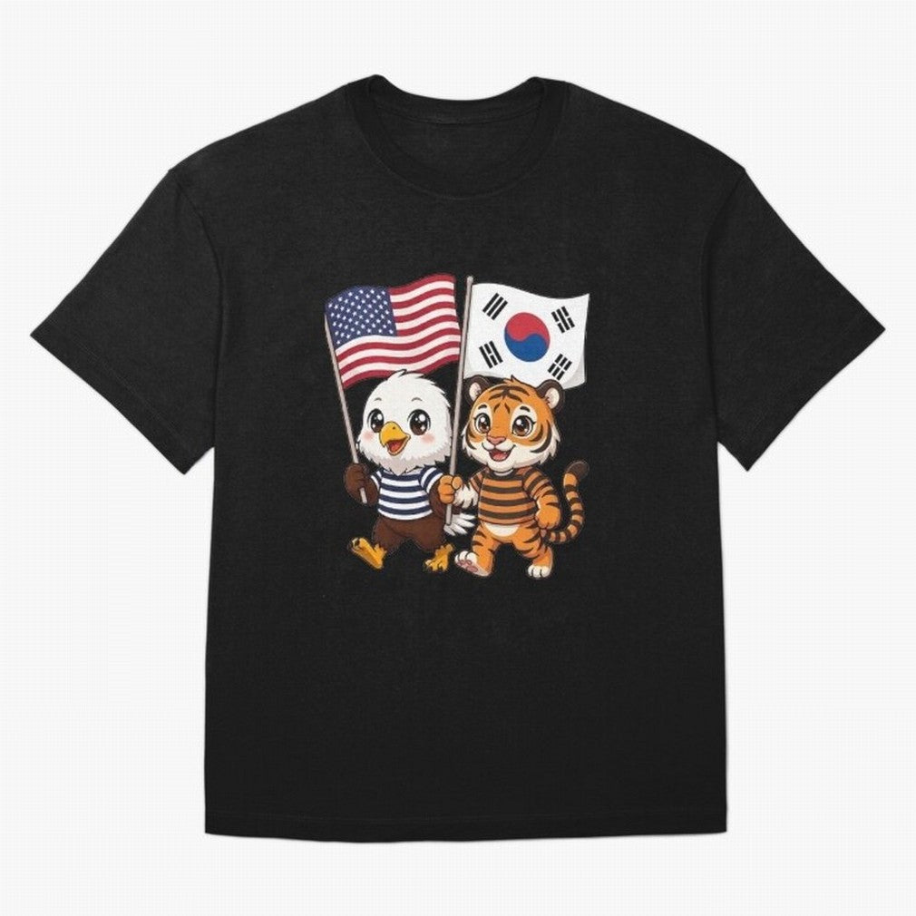 The American eagle and its friend the South Korean tiger Oversized T-Shirt Discover FIFA World Cup 2026 for Fans of Haaland and Argentina, Bringing Global Supporter Spirit, Legendary Goals, National Colors and Tournament Celebration; Ideal for