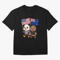 the American eagle and its friend the New Zealand kiwi Oversized T-Shirt Bring International Match Energy to Global Football Passion for FIFA World Cup 2026 USA Canada Mexico, Capturing Cristiano Ronaldo, Germany, Stadium Chants, National Pride,