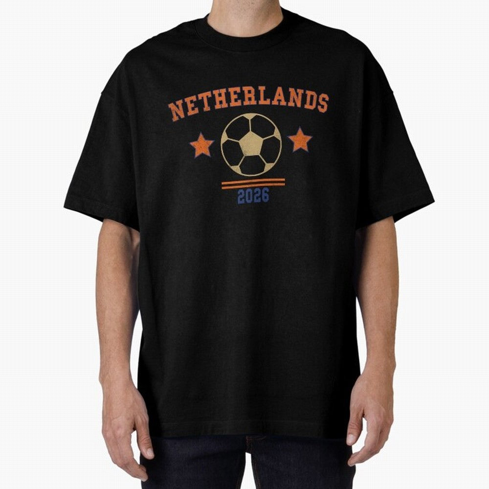 Netherlands ¡ª Vintage Soccer Tee Oversized T-Shirt Show Fan Pride Across FIFA World Cup 2026 Group Stage for Fans of Neymar, Haaland and Cristiano Ronaldo and Portugal, Spain and Germany, Bringing Football Festival Excitement, Trophy Ambitions,