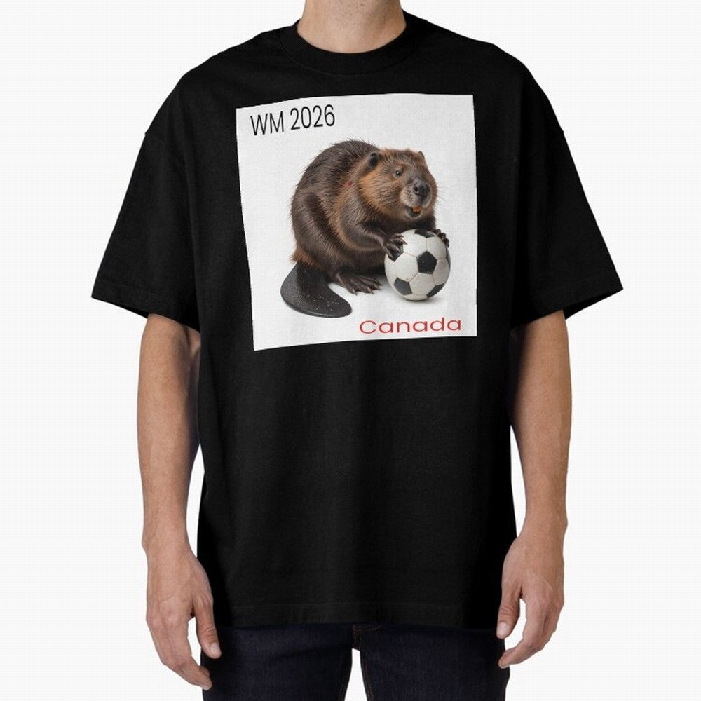 Canadian beaver invites you to World Cup 2026 in USA, Canada and Mexico Oversized T-Shirt Feel International Energy from Global Football Passion for FIFA World Cup 2026, Filled with CR7, France, Football Passion, Legendary Performances, Festival