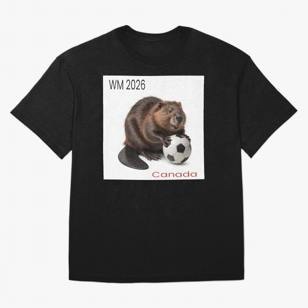 Canadian beaver invites you to World Cup 2026 in USA, Canada and Mexico Oversized T-Shirt Feel International Energy from Global Football Passion for FIFA World Cup 2026, Filled with CR7, France, Football Passion, Legendary Performances, Festival