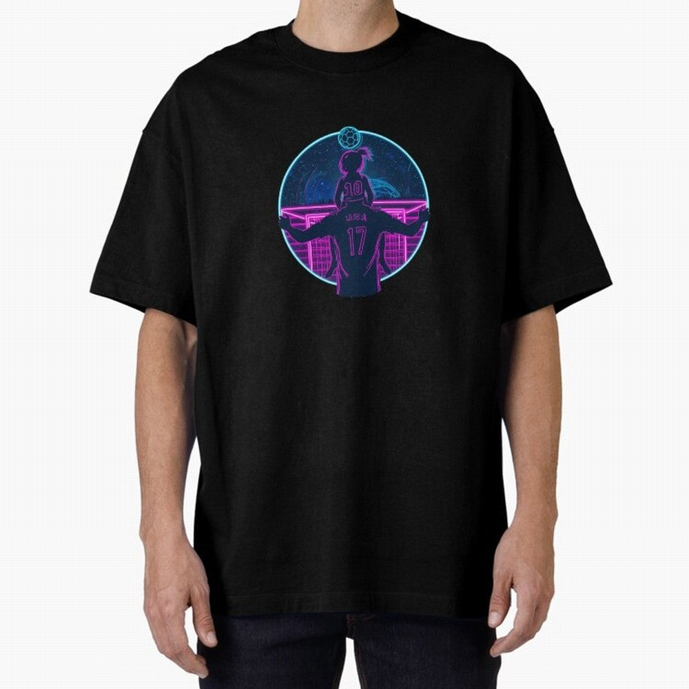 Retro Soccer Fatherhood Art Oversized T-Shirt Celebrate Classic Football Spirit in the FIFA World Cup 2026 Group Stage Journey through Mbappe Highlights, Argentina, France and Brazil Pride, Sports Nostalgia, International Competition, Famous