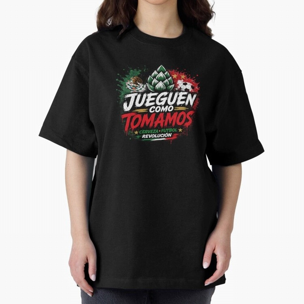 Jueguen Como Tomamos Futbol Cervecero Oversized T-Shirt Turn Every Weekend Toward Global Football Passion for FIFA World Cup 2026, with Messi and Cristiano Ronaldo, Argentina, Football History, Final Match Energy, Crowd Noise and Once in a Lifetime