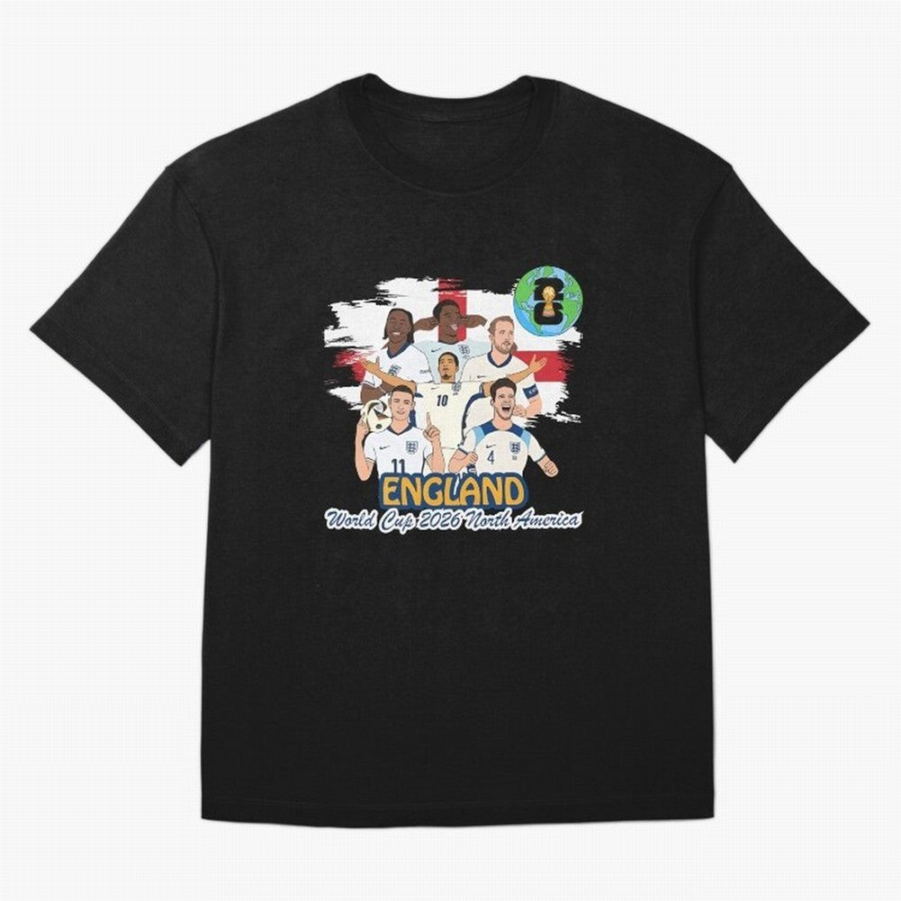 England Soccer Stars World Cup 2026 North America Oversized T-Shirt Remember Iconic Moments from FIFA World Cup 2026 for Fans of Haaland and Mbappe and Spain, Bringing Classic Soccer Heritage, Championship Pressure, Fan Loyalty and International