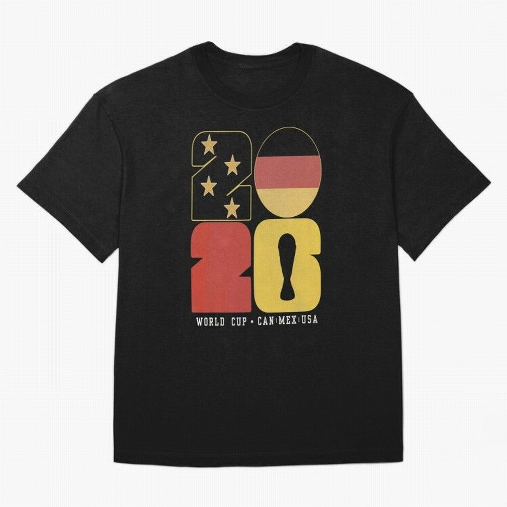 Germany Football World Cup 2026 - Die Mannschaft Retro Typography Oversized T-Shirt Make the Season About Global Football Passion for FIFA World Cup 2026, Featuring Messi, Brazil, Portugal and Argentina, Football Festival Excitement, Trophy