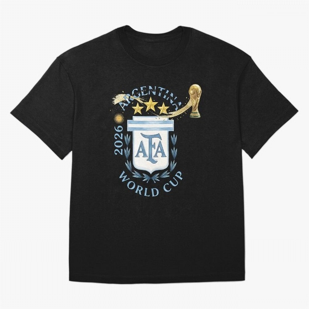 Argentina Football Champion World Cup 2026 - Gold Stars Watercolor Oversized T-Shirt Show Your Tournament Heart for Match Day Hype around FIFA World Cup 2026 Group Stage, Neymar, Argentina, Soccer Culture, Superstar Moments, National Team Dreams