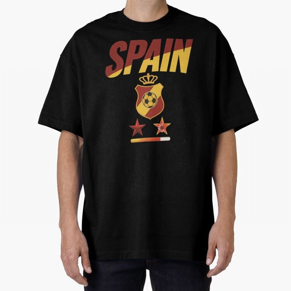 Spain Football World Cup 2026 - La Roja Stars Loading Oversized T-Shirt Celebrate the Stars of the FIFA World Cup 2026 Group Stage Journey through Mbappe and Neymar Highlights, Argentina and Brazil Pride, Tournament Hype, Historic Matchups, Family
