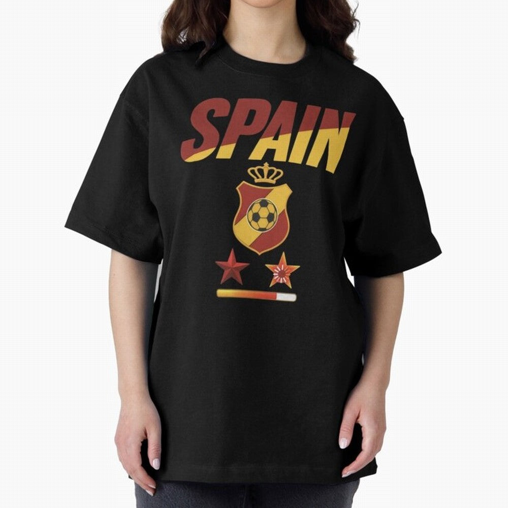 Spain Football World Cup 2026 - La Roja Stars Loading Oversized T-Shirt Celebrate the Stars of the FIFA World Cup 2026 Group Stage Journey through Mbappe and Neymar Highlights, Argentina and Brazil Pride, Tournament Hype, Historic Matchups, Family