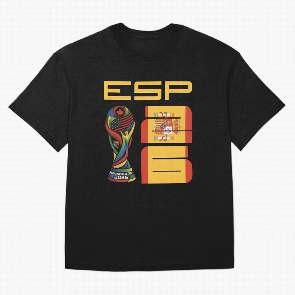 Spain Soccer World Cup 2026 Fan Art - ESP La Roja Oversized T-Shirt Celebrate National Team Dreams in FIFA World Cup 2026 for Fans of Haaland and Mbappe and Portugal, Bringing Football Festival Excitement, Trophy Ambitions, Country Rivalries and