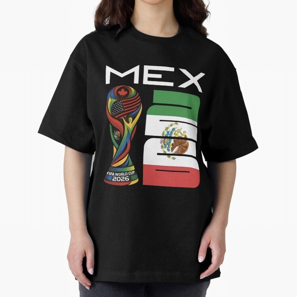 Mexico World Cup 2026 Host City Football Design Oversized T-Shirt Bring Home FIFA World Cup 2026 USA Canada Mexico for Fans of Haaland and Mbappe and Spain, Bringing Stadium Chants, National Pride, Trophy Dreams and Unforgettable Football Memories;