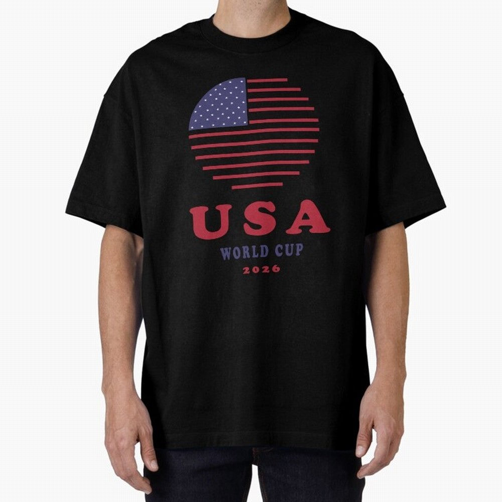 USA World Cup 2026 Soccer Fan Shirt | American Flag Football Retro Patriotic Design Oversized T-Shirt Represent Fans Who Live for the FIFA World Cup 2026 Journey through Cristiano Ronaldo, Haaland and CR7 Highlights, England, France and Netherlands