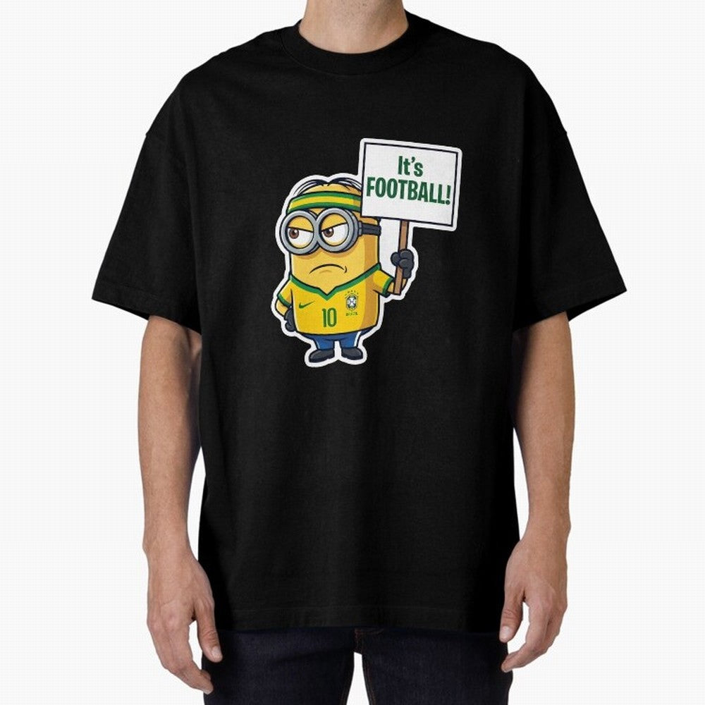 It's Football! - Funny Brazil Soccer Meme (Soccer v Football) v2 Oversized T-Shirt Share FIFA World Cup 2026 USA Canada Mexico for Fans of CR7 and Argentina, France and Brazil, Bringing Football Festival Excitement, Trophy Ambitions, Country