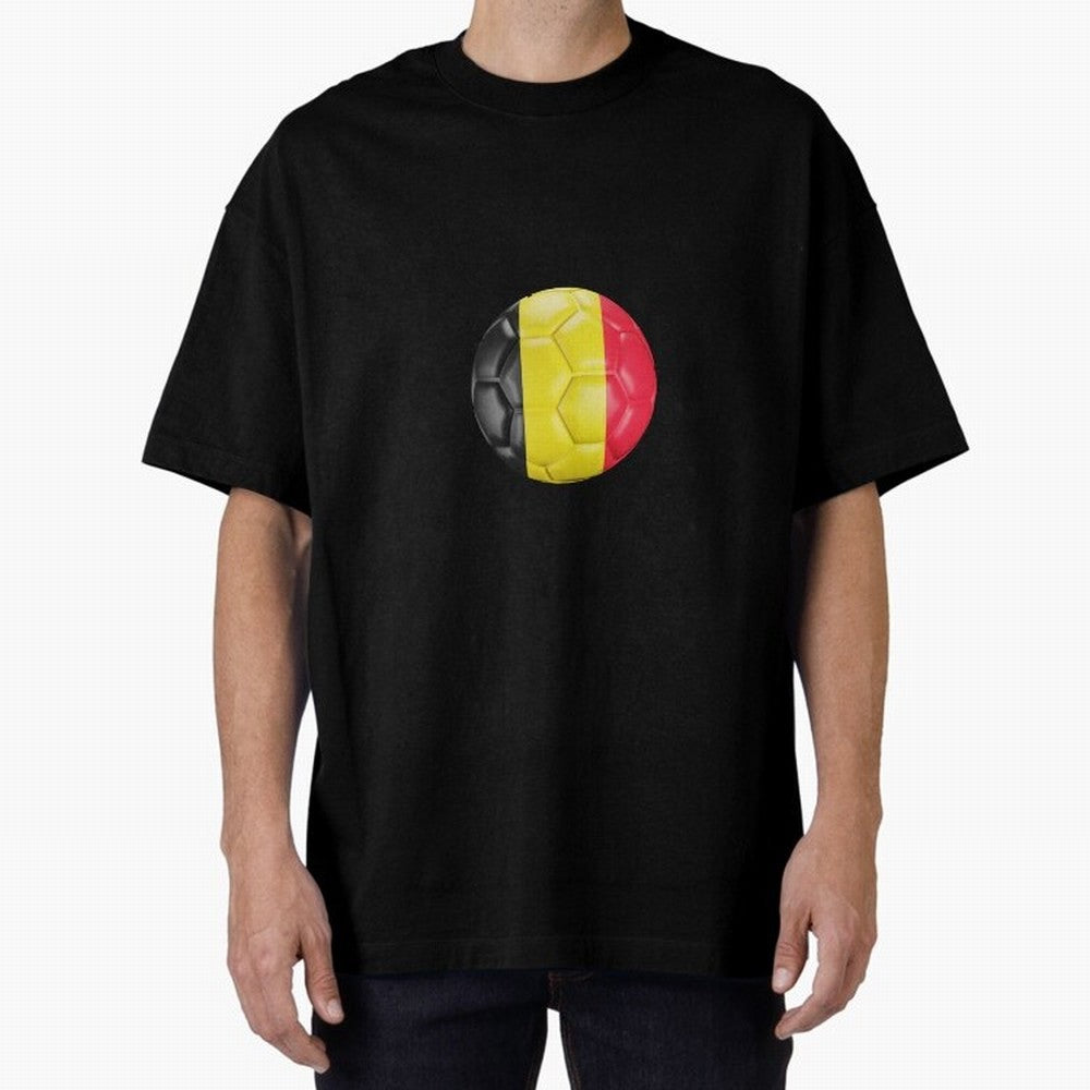 Belgium Football Ball Oversized T-Shirt Support Iconic Players in FIFA World Cup 2026 USA Canada Mexico Connected to Neymar, Brazil, Portugal and Argentina Energy, Soccer Culture, Superstar Moments, National Team Dreams and Competitive Fire; Ideal