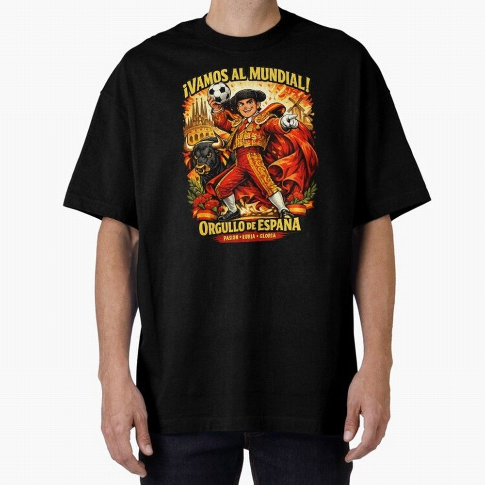 Spain World Cup 2026 Matador Fan Shirt Oversized T-Shirt Support Iconic Players in FIFA World Cup 2026 for Fans of Mbappe and Neymar and Argentina, Bringing Champion Mindset, Group Stage Buzz, Knockout Tension and Passionate Fan Culture; Perfect