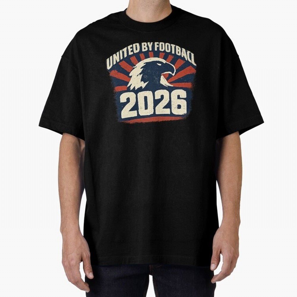 United By Football 2026 Vintage Soccer Fan USA T-Shirt Oversized T-Shirt Join the Global Buzz around FIFA World Cup 2026 Group Stage for Fans of Mbappe and Neymar and France, Bringing Classic Soccer Heritage, Championship Pressure, Fan Loyalty and