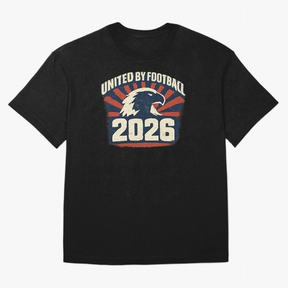 United By Football 2026 Vintage Soccer Fan USA T-Shirt Oversized T-Shirt Join the Global Buzz around FIFA World Cup 2026 Group Stage for Fans of Mbappe and Neymar and France, Bringing Classic Soccer Heritage, Championship Pressure, Fan Loyalty and