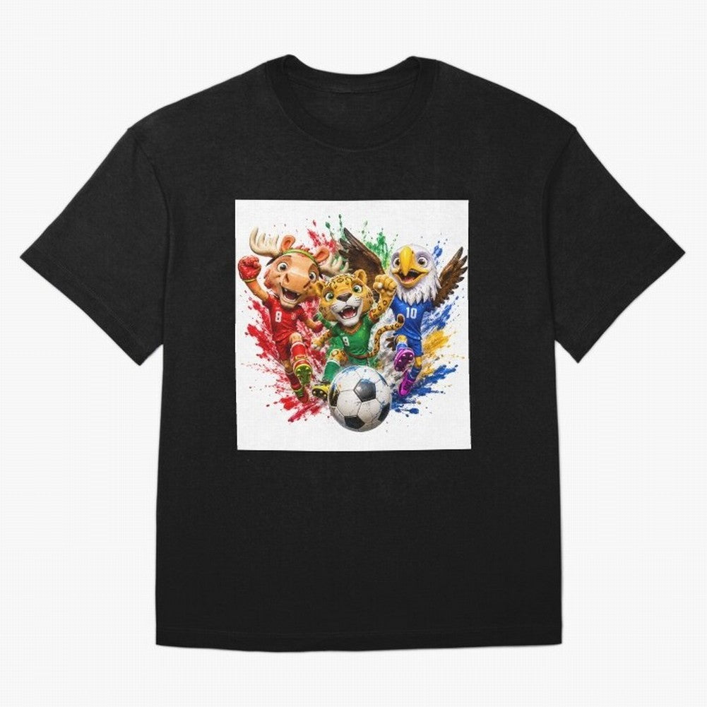 World Football Mascots ¨C Ultimate Soccer Fan Cartoon Design Oversized T-Shirt Bring Supporter Culture to the FIFA World Cup 2026 USA Canada Mexico Journey through Messi, CR7 and Mbappe Highlights, Netherlands Pride, Soccer Culture, Superstar