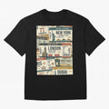 World Travel Ticket Aesthetic Collage Global City Vibes Oversized T-Shirt Get Ready for FIFA World Cup 2026 Group Stage for Fans of Neymar and Netherlands, Bringing Stadium Memories, Football Loyalty, International Chants and Championship