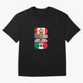 Three Nations Host Trophy Vertical Oversized T-Shirt Feel International Energy from Global Football Passion for FIFA World Cup 2026 USA Canada Mexico, Made for Messi, Neymar and Mbappe, Argentina, Goal Celebration Energy, Supporter Heritage,