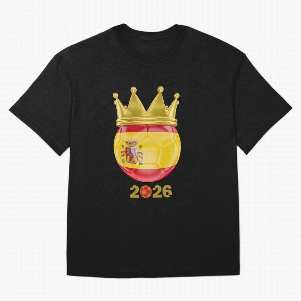 Spain Football Champion Crown 2026 Oversized T-Shirt Bring World Football Passion into FIFA World Cup 2026 Filled with Neymar, Spain and Netherlands Energy, Tournament Hype, Historic Matchups, Family Viewing Parties and Global Sports Pride; Great