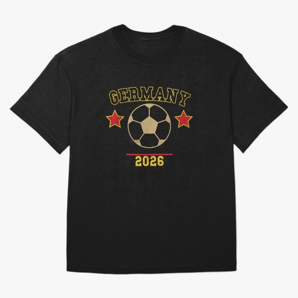 Germany 2026 ¡ª Vintage Soccer Tee Oversized T-Shirt Support Your Favorite Stars during FIFA World Cup 2026 Spirit, Capturing England, Messi, CR7 and Mbappe, Retro Football Energy, Iconic Rivalries, Trophy Chase Drama and Stadium Atmosphere;