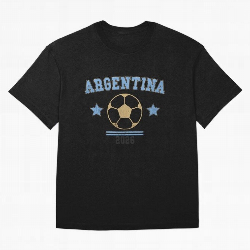 Argentina 2026 ¡ª Vintage Soccer Tee Oversized T-Shirt Bring World Football Passion into FIFA World Cup 2026 USA Canada Mexico Featuring Haaland and Mbappe, Spain Energy, Championship Spirit, Famous Goals, Roaring Crowds and International Football