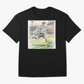 Dynamic Soccer Power Kick - Blue & White Jersey Style Oversized T-Shirt Refresh Global Football Passion for FIFA World Cup 2026, Highlighting CR7 and Messi, Netherlands, Champion Mindset, Group Stage Buzz, Knockout Tension and Passionate Fan