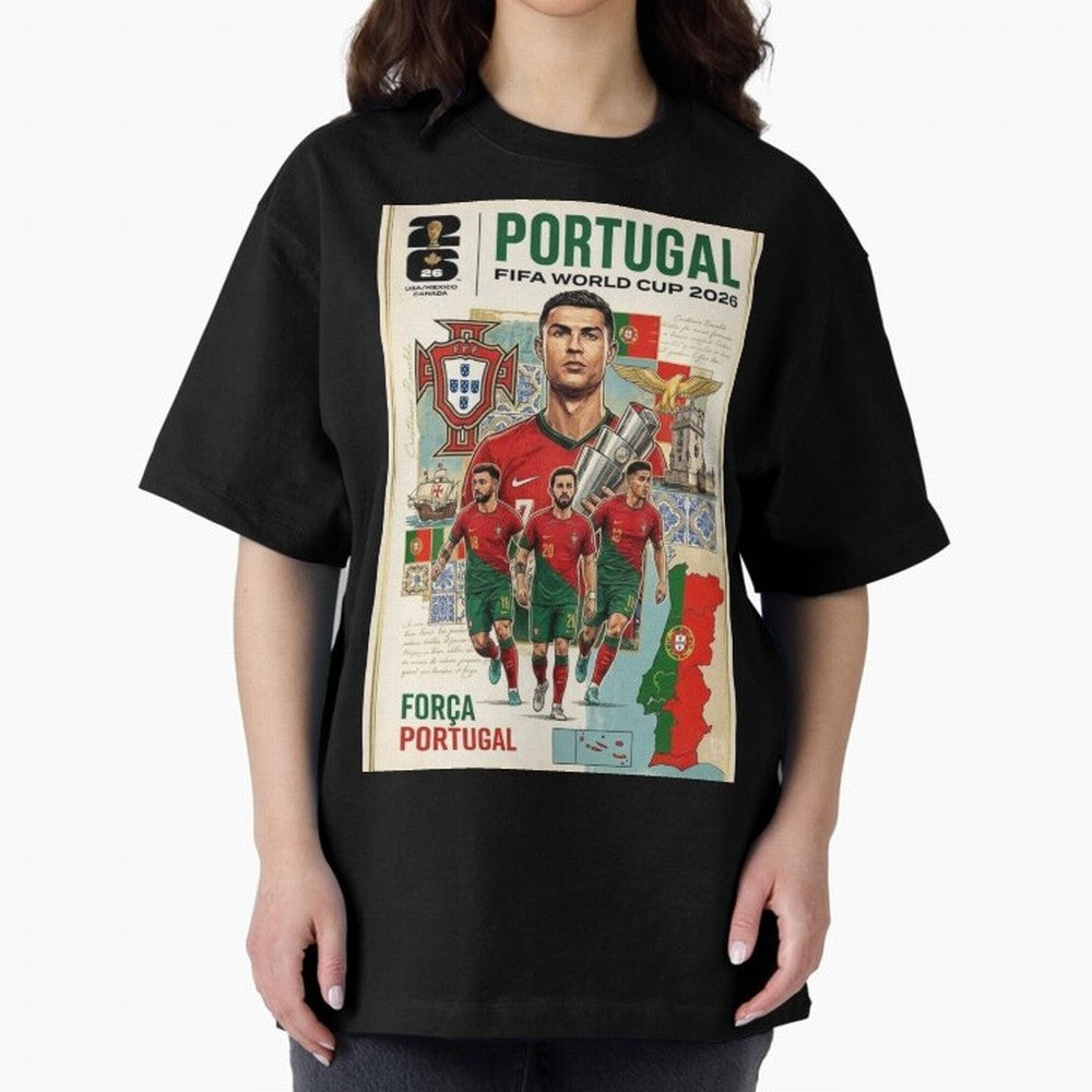 Portugal 2026 ¨C In Search of Glory Oversized T-Shirt Relive the FIFA World Cup 2026 Journey through Neymar Highlights, Netherlands Pride, Game Day Rituals, Football Legends, Country Pride and the Road to the Final; Created for Match Day Parties,