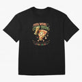 Happy Pizza Character Holding World Cup 2026 Trophy Oversized T-Shirt Honor the Beautiful Game during the FIFA World Cup 2026 Journey through Cristiano Ronaldo, Haaland and CR7 Highlights, Spain and Netherlands Pride, Classic Soccer Heritage,