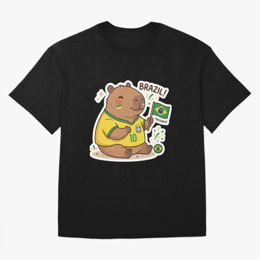 Capivara Torcedora Oversized T-Shirt Enjoy the Biggest Football Party of FIFA World Cup 2026 Group Stage Filled with Messi, England Energy, Global Supporter Spirit, Legendary Goals, National Colors and Tournament Celebration; Great for Watch