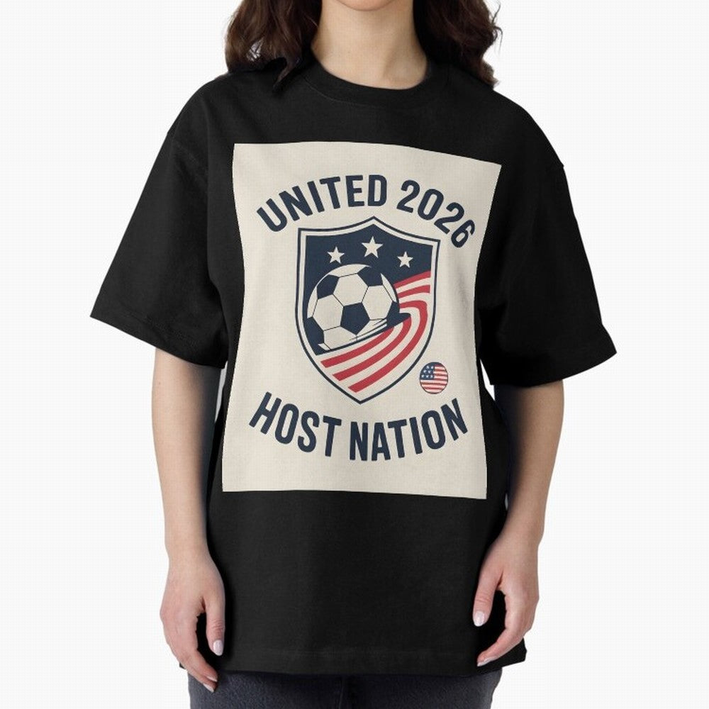 United 2026 USA World Cup Host Nation Soccer Crest T-Shirt Oversized T-Shirt Celebrate National Team Dreams in FIFA World Cup 2026 Made for Messi and Cristiano Ronaldo, Brazil, Portugal and Argentina Energy, Fan Favorite Moments, National Team