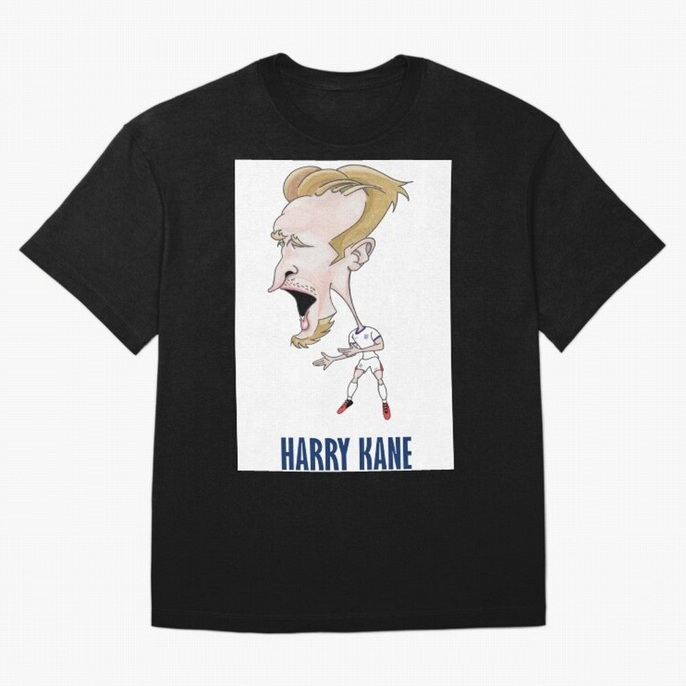 Harry Kane Caricature Print Oversized T-Shirt Live the Energy of FIFA World Cup 2026 Group Stage Featuring Messi, England Energy, Supporter Pride, Iconic Celebrations, Legendary Names and Global Match Day Energy; Created for Match Day Parties,
