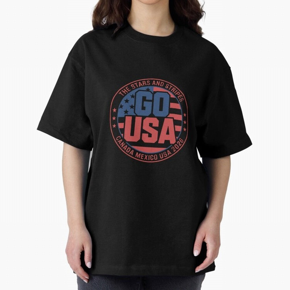 2026 USA Soccer Mexico Canada Oversized T-Shirt Celebrate Global Passion for FIFA World Cup 2026 Group Stage Built around Haaland and Mbappe, Spain Energy, Stadium Chants, National Pride, Trophy Dreams and Unforgettable Football Memories; Perfect