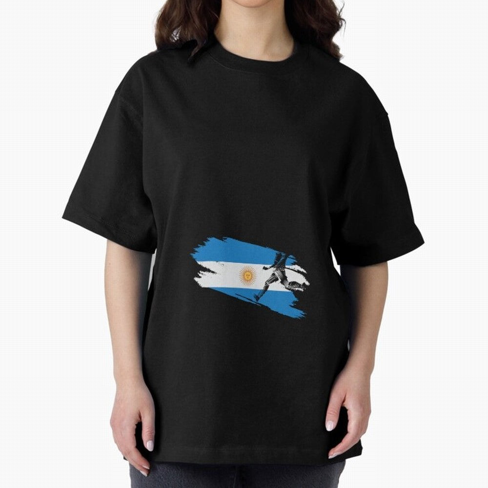 Argentina 2026 ¨C Muchachos ¨C Rumbo a la Cuarta en USA 2026 Oversized T-Shirt Stand Proud for FIFA World Cup 2026 Spirit, Built around Netherlands, Mbappe, Sports Nostalgia, International Competition, Famous Players and Unforgettable Victories;