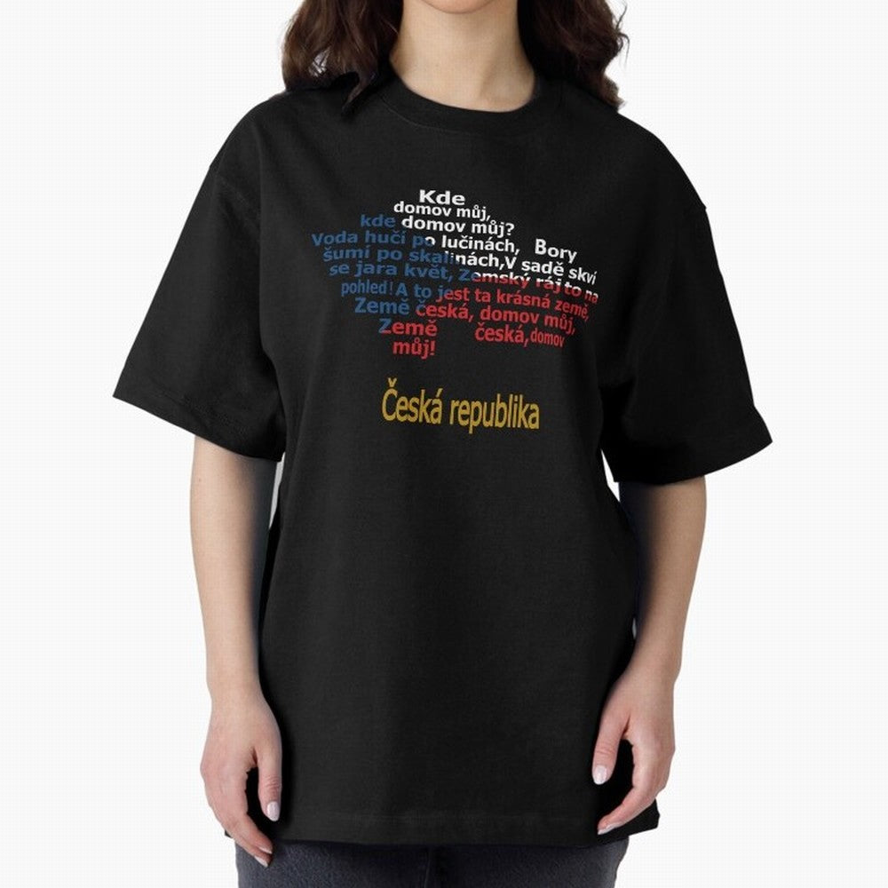 ?esk¨¢ republika (Anthem, map, and flag) Oversized T-Shirt Elevate Match Day Hype around FIFA World Cup 2026 Group Stage, CR7 and Messi, Argentina, France and Brazil, Sports Nostalgia, International Competition, Famous Players and Unforgettable