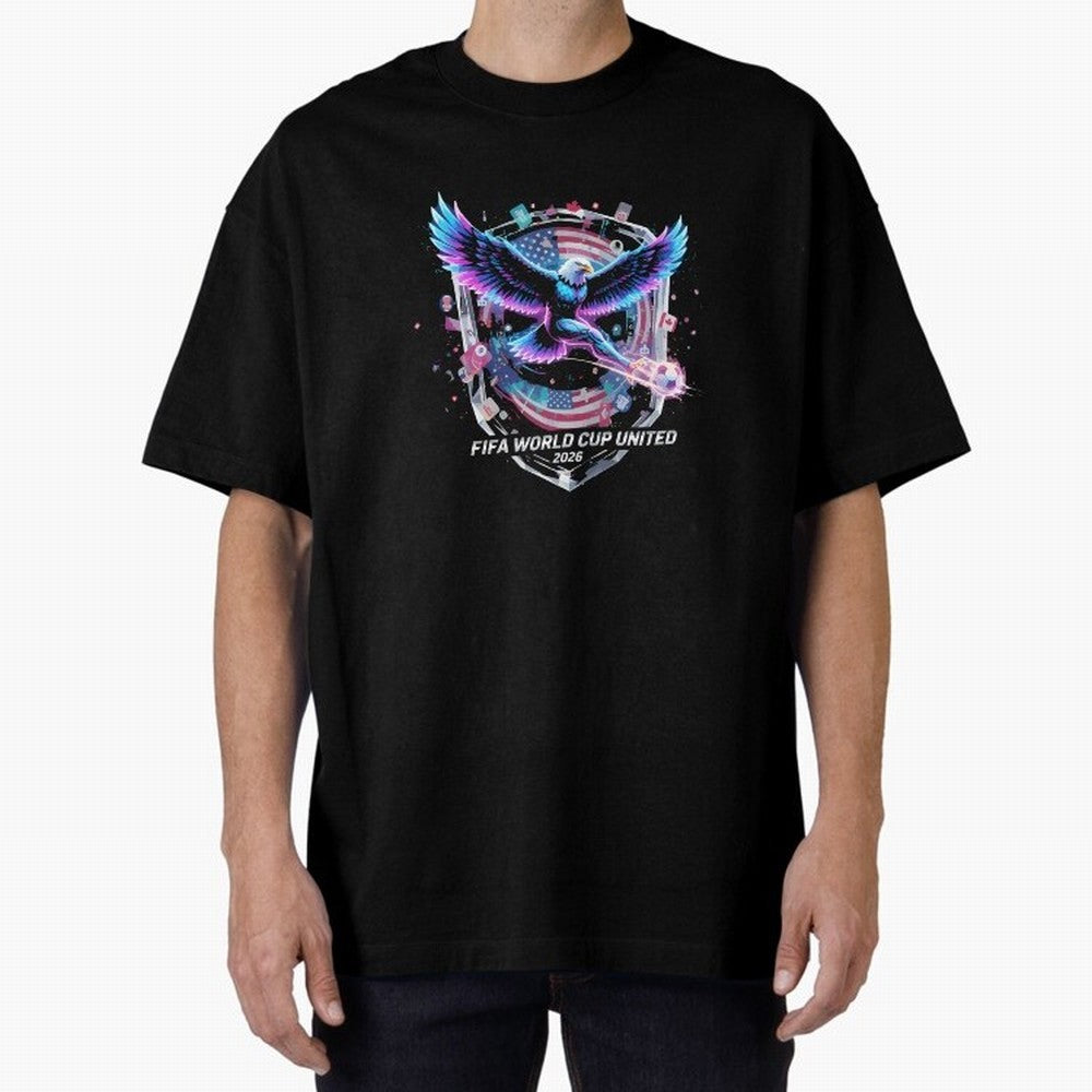 FIFA World Cup 2026 United Eagle Soccer Art T-Shirt_86867742 Oversized T-Shirt Celebrate the Biggest Stage of the FIFA World Cup 2026 Group Stage Journey through Neymar Highlights, England and Germany Pride, Sports Nostalgia, International