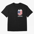 Soccer 2026 USA in the breast pocket Oversized T-Shirt Make Memories around the FIFA World Cup 2026 USA Canada Mexico Journey through Messi and Cristiano Ronaldo Highlights, England Pride, Championship Spirit, Famous Goals, Roaring Crowds and