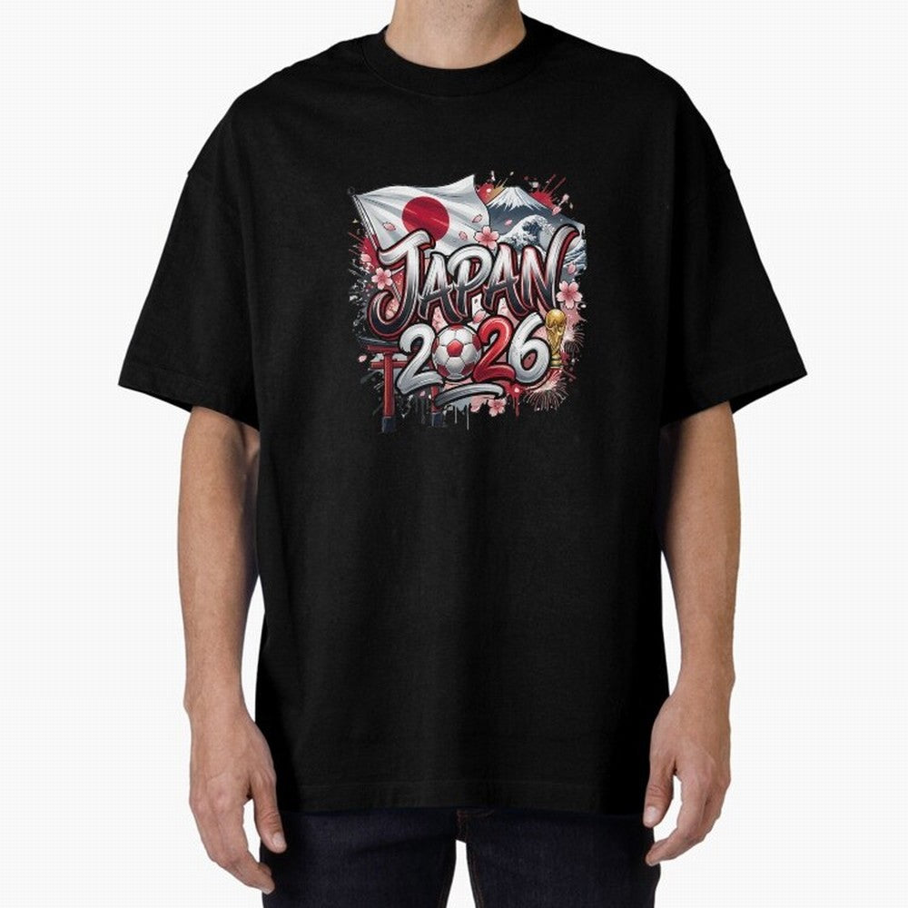 Japan World Cup 2026 Football Legacy Oversized T-Shirt Show Fan Pride Across Match Day Hype around FIFA World Cup 2026 Group Stage, Neymar, Haaland and Cristiano Ronaldo, Brazil, Portugal and Argentina, Champion Mindset, Group Stage Buzz, Knockout