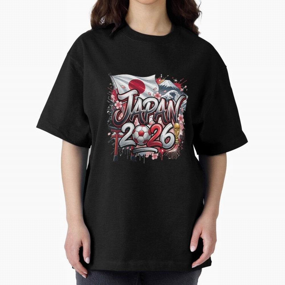 Japan World Cup 2026 Football Legacy Oversized T-Shirt Show Fan Pride Across Match Day Hype around FIFA World Cup 2026 Group Stage, Neymar, Haaland and Cristiano Ronaldo, Brazil, Portugal and Argentina, Champion Mindset, Group Stage Buzz, Knockout