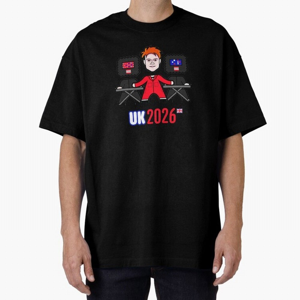 United Kingdom 2026 Oversized T-Shirt Feel the Trophy Chase of the FIFA World Cup 2026 Journey through Haaland Highlights, Brazil Pride, Football Passion, Legendary Performances, Festival Vibes and Supporter Community; Ideal for Football Dads,