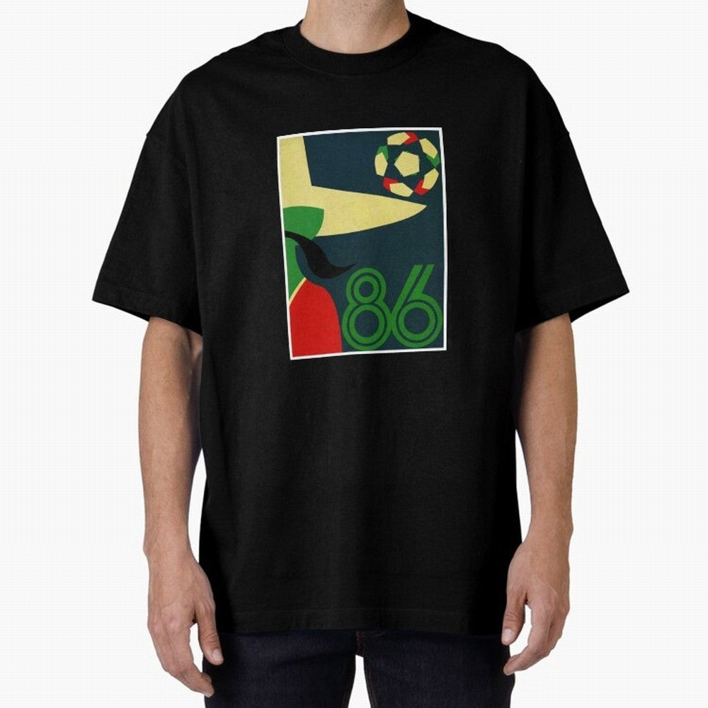 World Cup in Mexico 1986 Oversized T-Shirt Step into FIFA World Cup 2026 Group Stage Spirit, Filled with Argentina, Haaland and Mbappe, Worldwide Fan Energy, Dramatic Goals, Stadium Lights and Championship Celebrations; Great for Watch Parties,