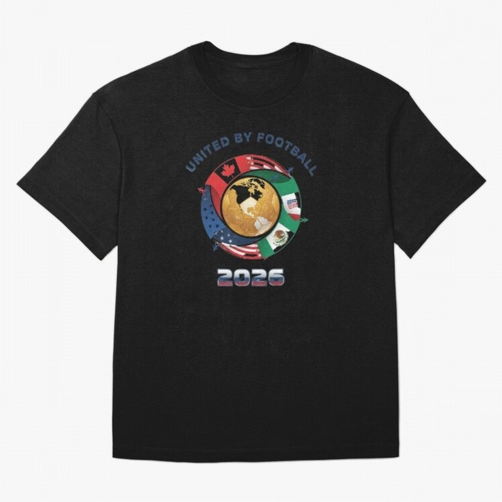 Connected Network Soccer Ball World Cup 2026 Concept Oversized T-Shirt Follow FIFA World Cup 2026 USA Canada Mexico for Fans of Neymar, Haaland and Cristiano Ronaldo and Argentina, Bringing Championship Spirit, Famous Goals, Roaring Crowds and