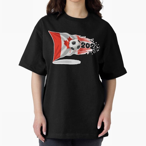 2026 Soccer World Cup Canada Flag T-Shirt | Dynamic Football Fan Tee Oversized T-Shirt Keep Football History Alive during the FIFA World Cup 2026 Group Stage Journey through Messi Highlights, Argentina and Brazil Pride, Football Passion, Legendary