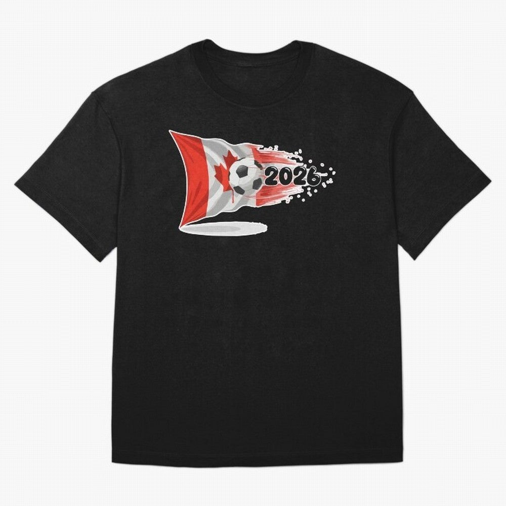 2026 Soccer World Cup Canada Flag T-Shirt | Dynamic Football Fan Tee Oversized T-Shirt Keep Football History Alive during the FIFA World Cup 2026 Group Stage Journey through Messi Highlights, Argentina and Brazil Pride, Football Passion, Legendary