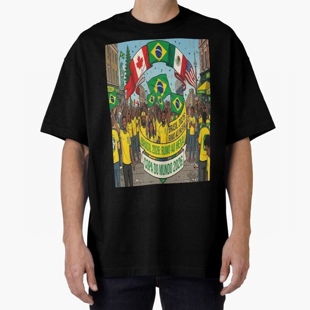 Brazil World Cup 2026 Oversized T-Shirt Fuel FIFA World Cup 2026 for Fans of Haaland and England, Bringing Vintage Soccer Flavor, Modern Football Stars, National Flags and Final Night Emotion; Made for Collectors Who Enjoy Iconic Players, Country