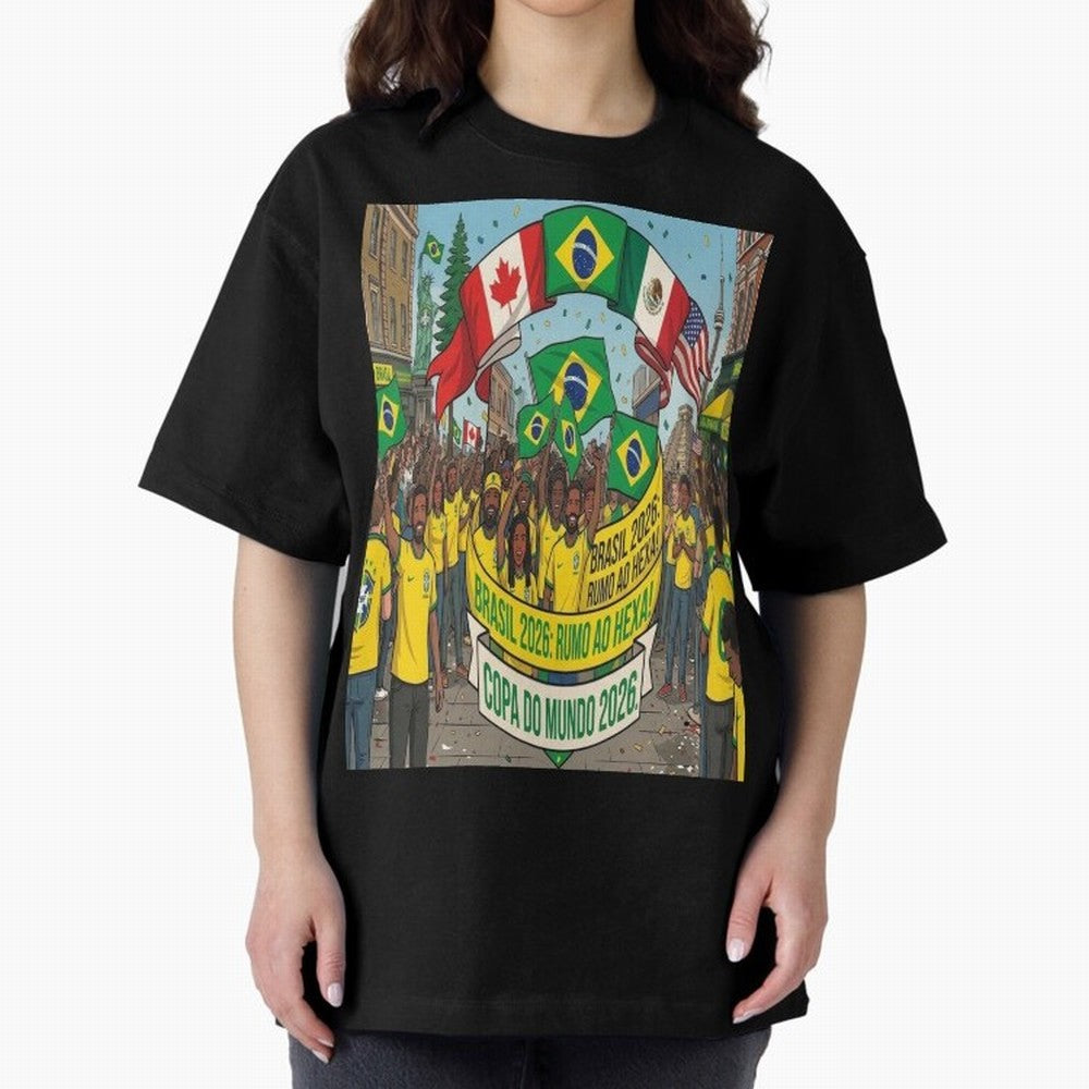 Brazil World Cup 2026 Oversized T-Shirt Fuel FIFA World Cup 2026 for Fans of Haaland and England, Bringing Vintage Soccer Flavor, Modern Football Stars, National Flags and Final Night Emotion; Made for Collectors Who Enjoy Iconic Players, Country