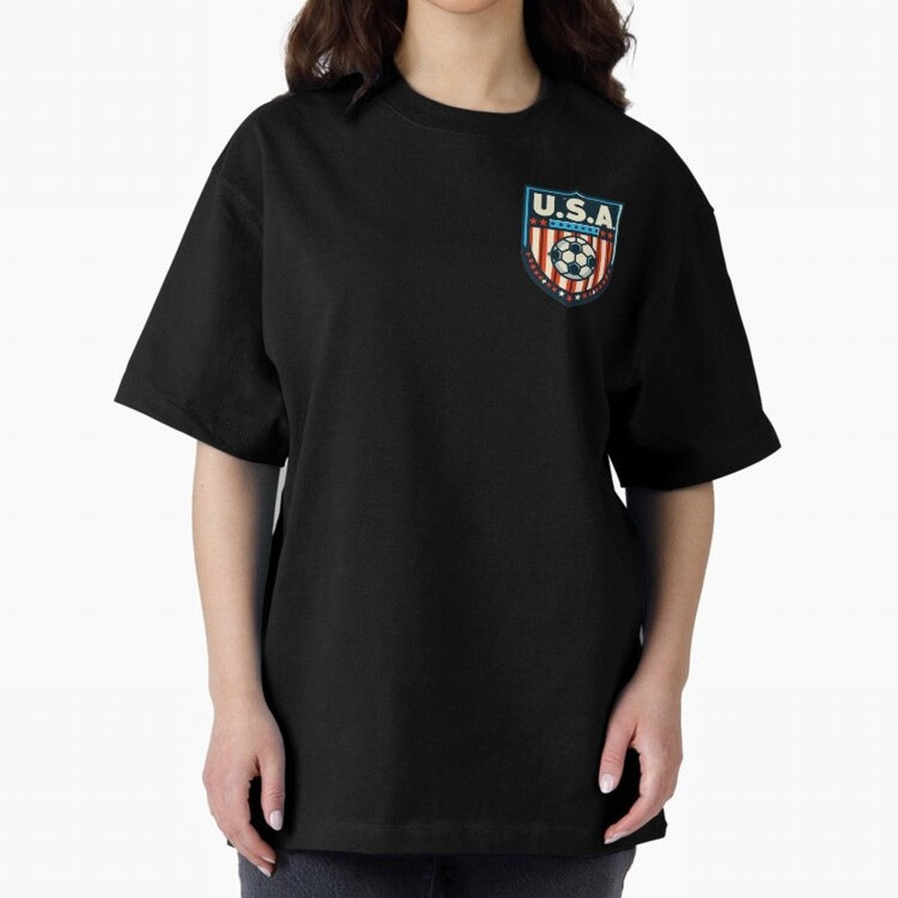 U.S.A Retro Style World Cup 2026 Oversized T-Shirt Represent FIFA World Cup 2026 Group Stage for Fans of Messi, CR7 and Mbappe and Spain, Bringing Tournament Hype, Historic Matchups, Family Viewing Parties and Global Sports Pride; Ideal for Fans